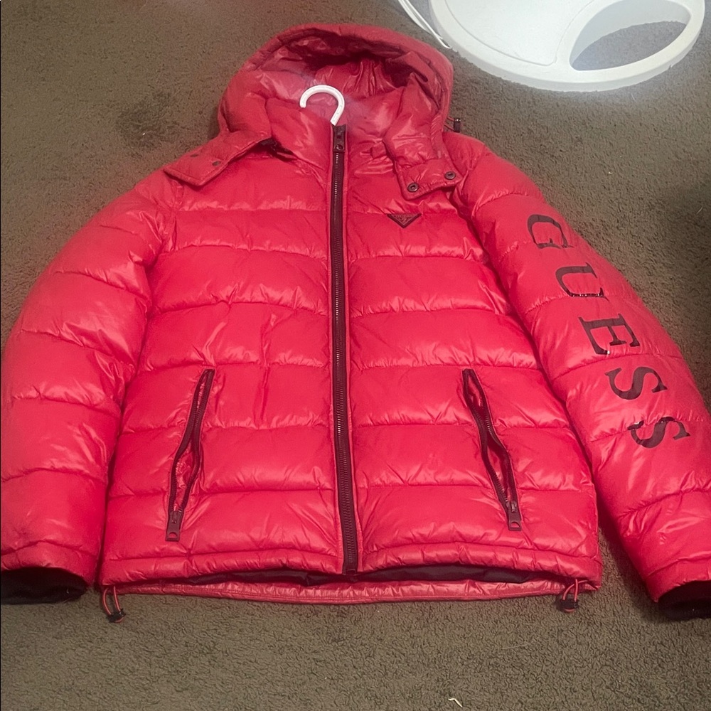 Guess Vibrant Red Quilted Jacket